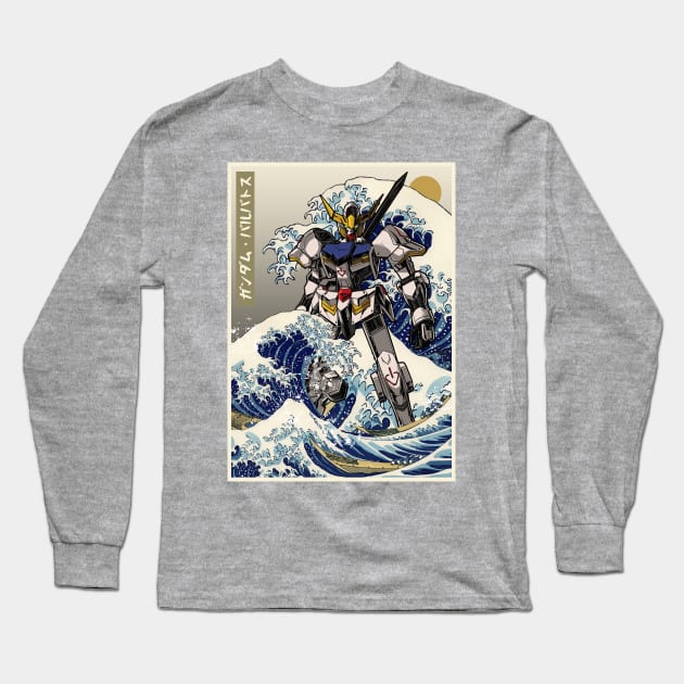 Hokusai Gundam Barbatos Long Sleeve T-Shirt by kimikodesign